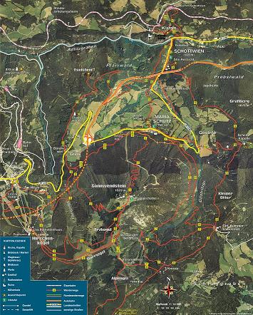 Wanderkarte Hirschenkogel Sonnwendstein Ottertal Feistritz